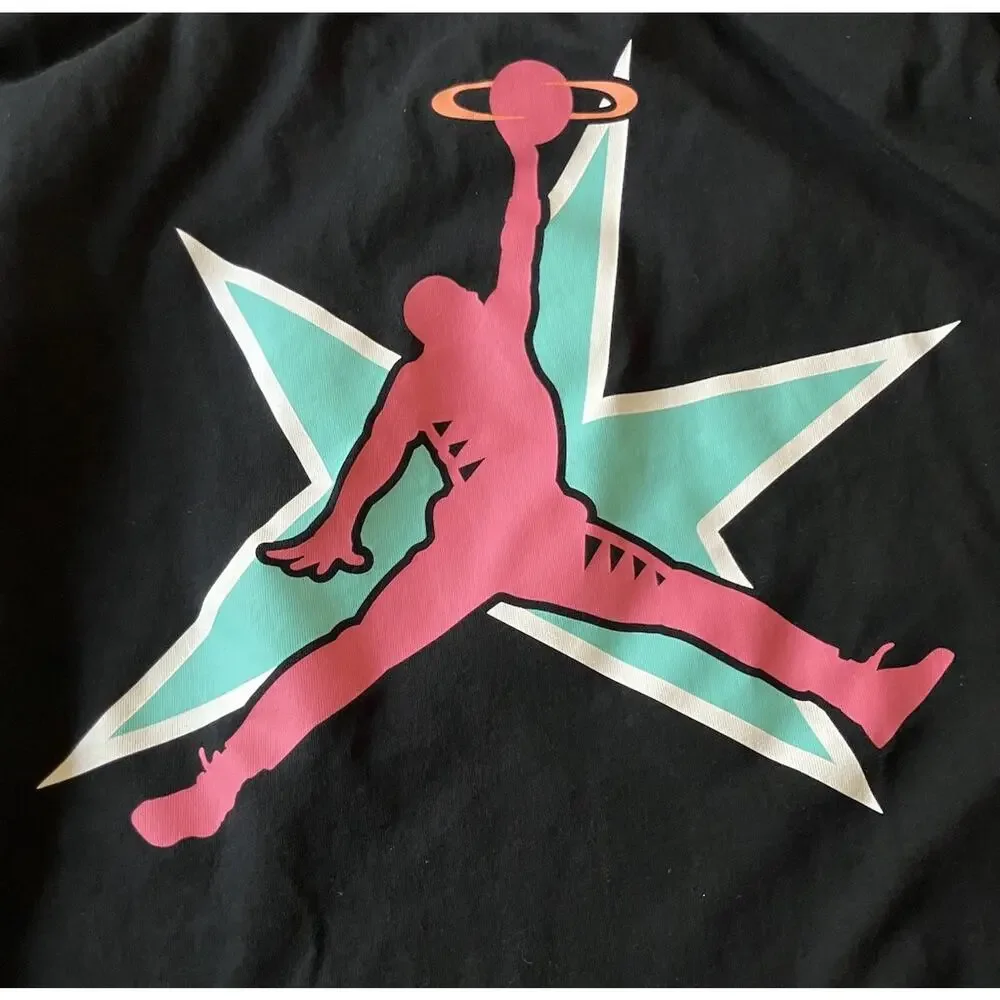 Retro Jumpman Jordan Pink & Blue Logo T-shirt Men’s Size Large